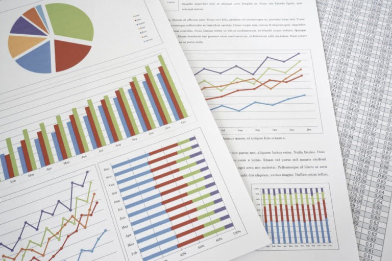 charts and graphs on papers